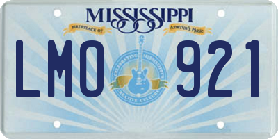 MS license plate LMO921