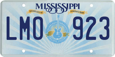 MS license plate LMO923
