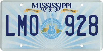 MS license plate LMO928