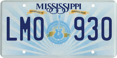 MS license plate LMO930