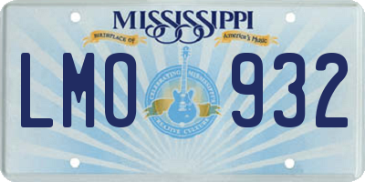 MS license plate LMO932
