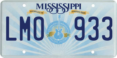 MS license plate LMO933