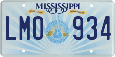 MS license plate LMO934