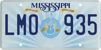 MS license plate LMO935