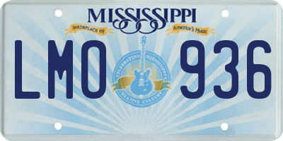 MS license plate LMO936