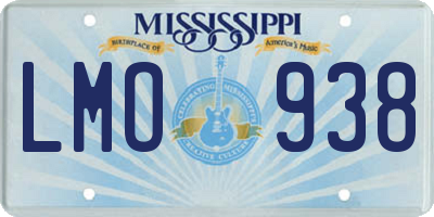 MS license plate LMO938
