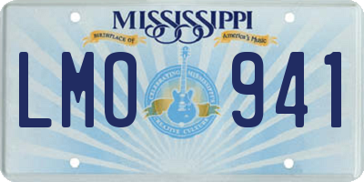 MS license plate LMO941