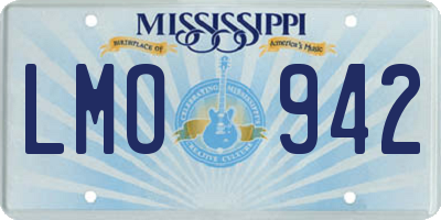 MS license plate LMO942