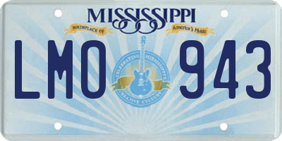 MS license plate LMO943