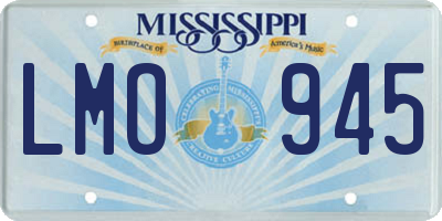 MS license plate LMO945