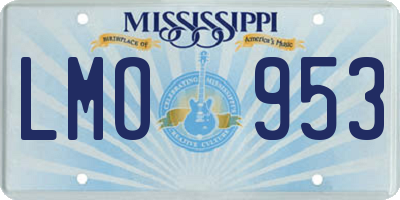 MS license plate LMO953
