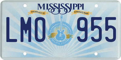 MS license plate LMO955