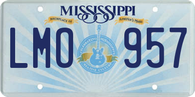 MS license plate LMO957