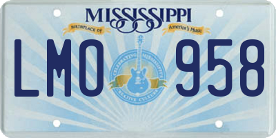 MS license plate LMO958