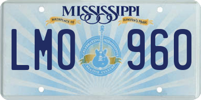 MS license plate LMO960