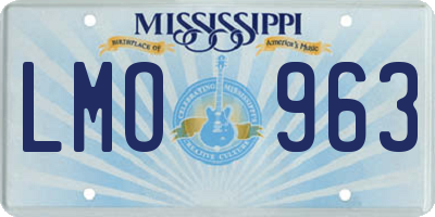 MS license plate LMO963