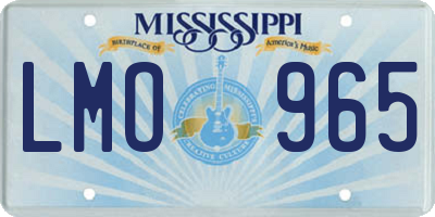 MS license plate LMO965