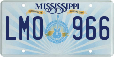 MS license plate LMO966
