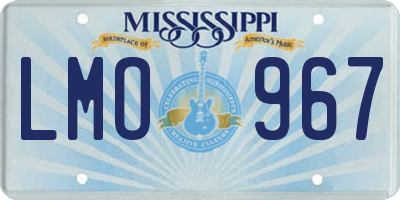 MS license plate LMO967