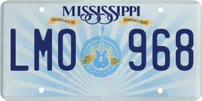MS license plate LMO968