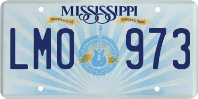 MS license plate LMO973