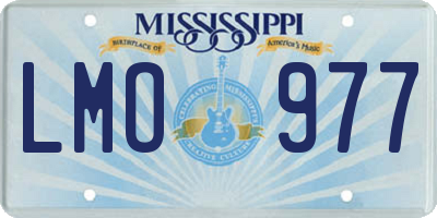 MS license plate LMO977