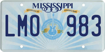 MS license plate LMO983