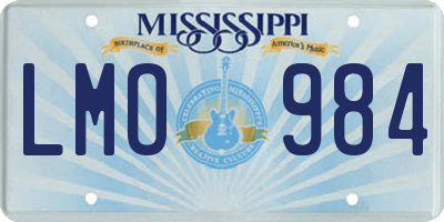 MS license plate LMO984