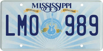 MS license plate LMO989