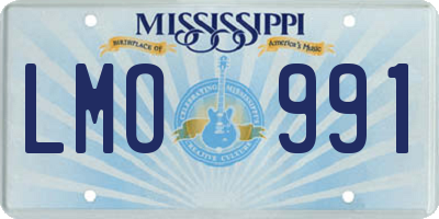 MS license plate LMO991