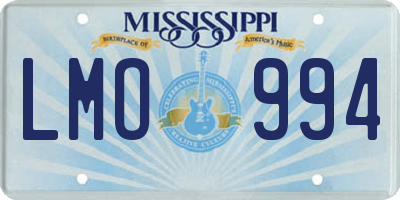 MS license plate LMO994
