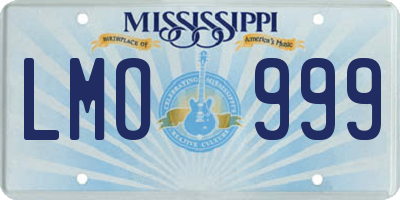 MS license plate LMO999