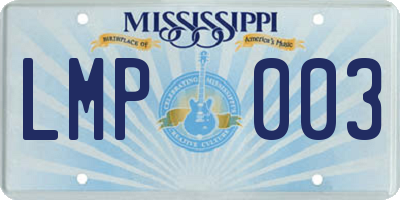MS license plate LMP003