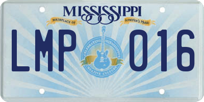 MS license plate LMP016