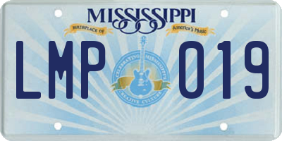MS license plate LMP019