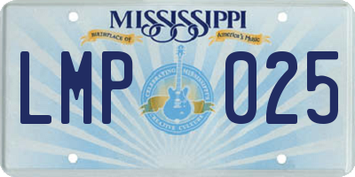 MS license plate LMP025