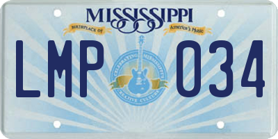 MS license plate LMP034