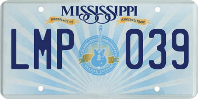 MS license plate LMP039