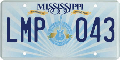 MS license plate LMP043