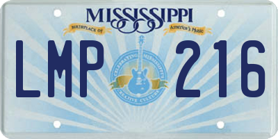 MS license plate LMP216