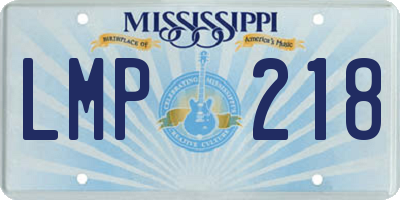 MS license plate LMP218