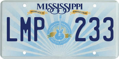 MS license plate LMP233