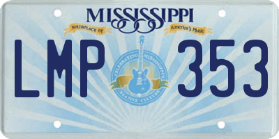 MS license plate LMP353