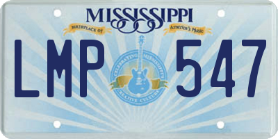 MS license plate LMP547