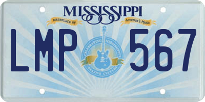 MS license plate LMP567