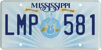 MS license plate LMP581