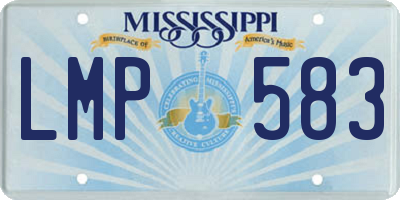 MS license plate LMP583