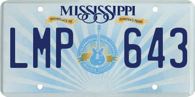 MS license plate LMP643