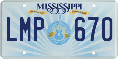 MS license plate LMP670
