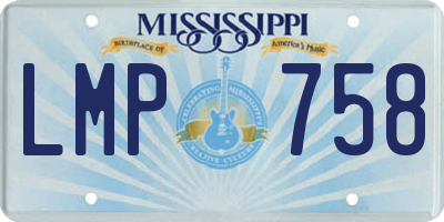 MS license plate LMP758